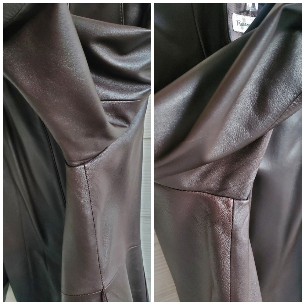 Preston & York Rich Chocolatey Brown Genuine Lamb Leather Business Casual Jacket - Picture 9 of 16